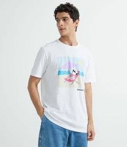 Camiseta Manga Curta com Estampa Snoopy Praia