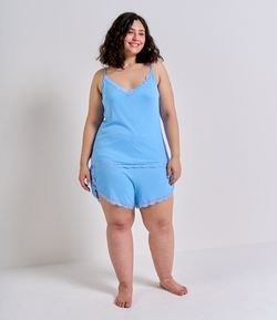 Pijama Regata de Alcinha com Renda Curve & Plus Size