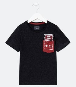 Camiseta Infantil Estampa Game - Tam 5 a 14 anos