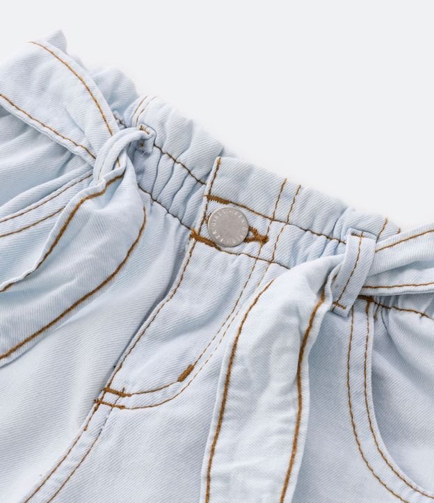 Short Clochard Infantil em Jeans com Cinto Faixa - Tam 5 a 14 anos Azul 4