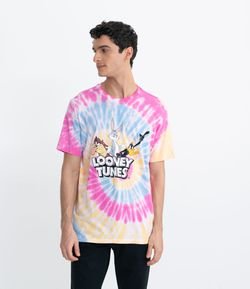 Camiseta Tie Dye com Estampa Looney Tunes