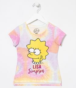Blusa Infantil Tie Dye Lisa Simpson - Tam 5 a 14 anos