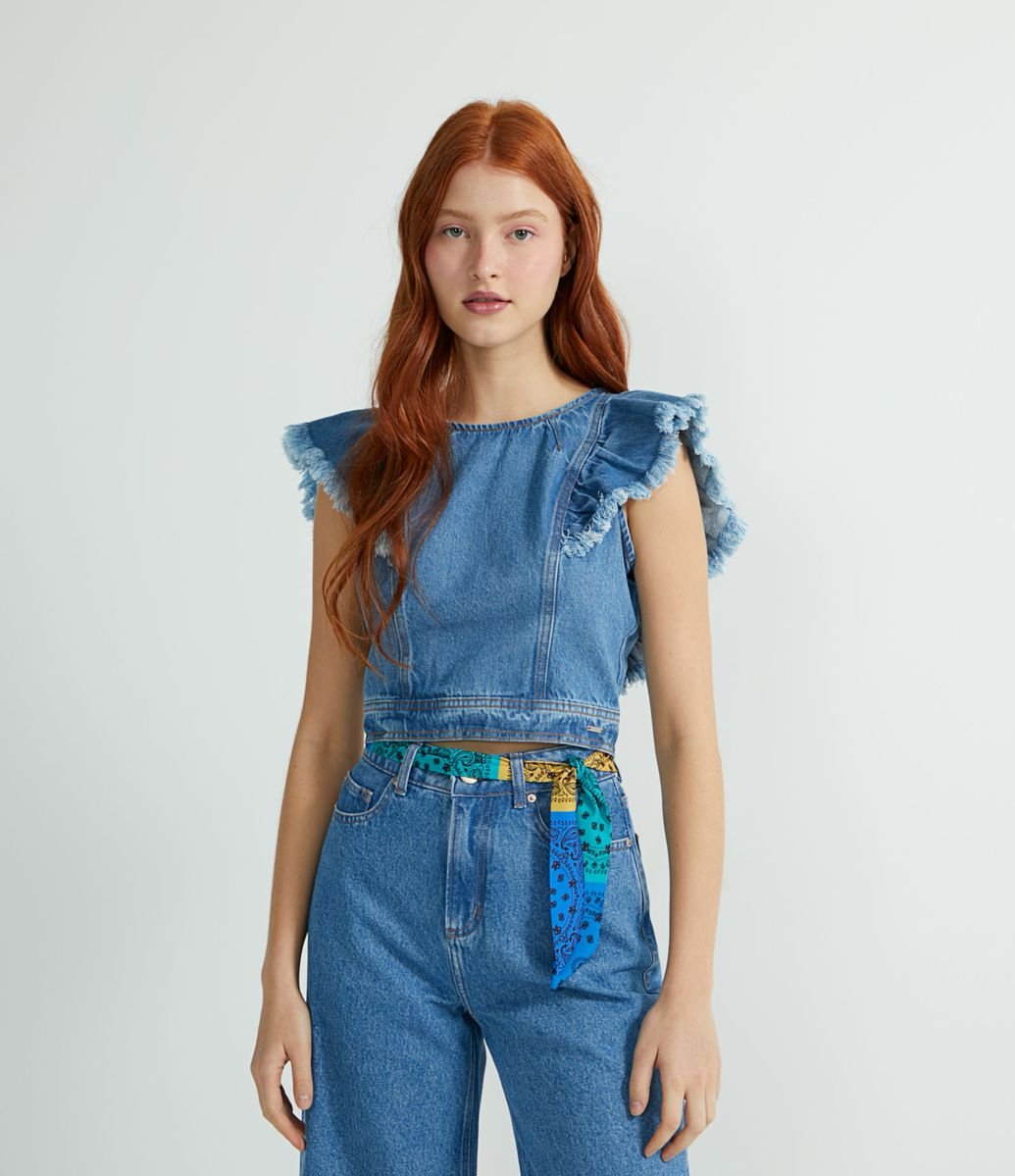 blusa manga borboleta