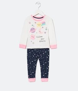 Pijama Infantil Longo Planetinhas - Tam 1 a 4 anos