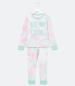 Pijama Infantil Longo Tie Dye Lettering - Tam 5 a 14 anos
