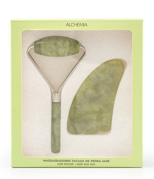 Kit de Masajeador Facial de Piedra de Jade Alchemia U 1