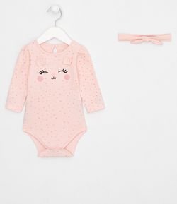 Body Infantil Cara de Bichinho Orelhinhas 3D - Tam 0 a 18 meses