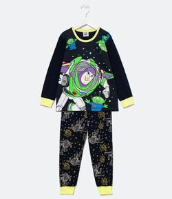 Pijama Infantil Longo em  Algodão Estampa Buzz Lightyear - Tam 3 a 8 anos