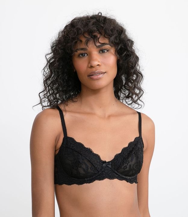 Sutiã em Renda Floral sem Bojo e com Aro