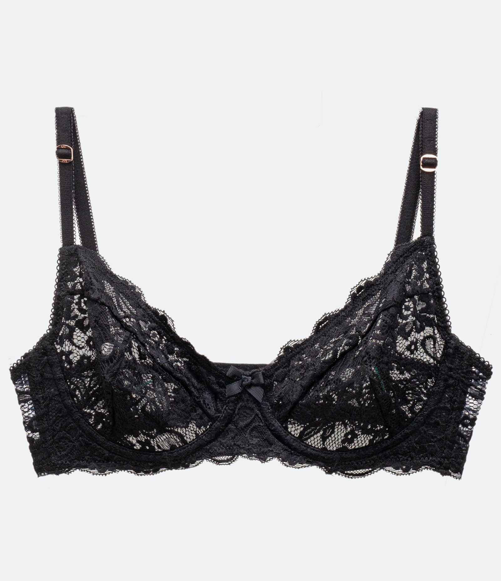 Sutiã em Renda Floral sem Bojo e com Aro Preto 5