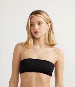Sutiã Top Faixa sem Costura com Textura Frufru