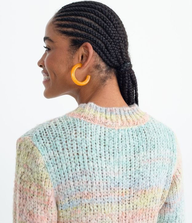 Suéter en Tejido de Punto con Cuello Alto en Degradado Multicolores 4