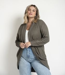Casaco Alongado em Tricô Curve & Plus Size