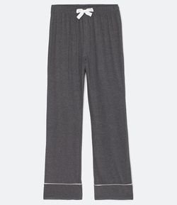 Calça de Pijama em Viscolycra com Detalhe Contrastante na Barra