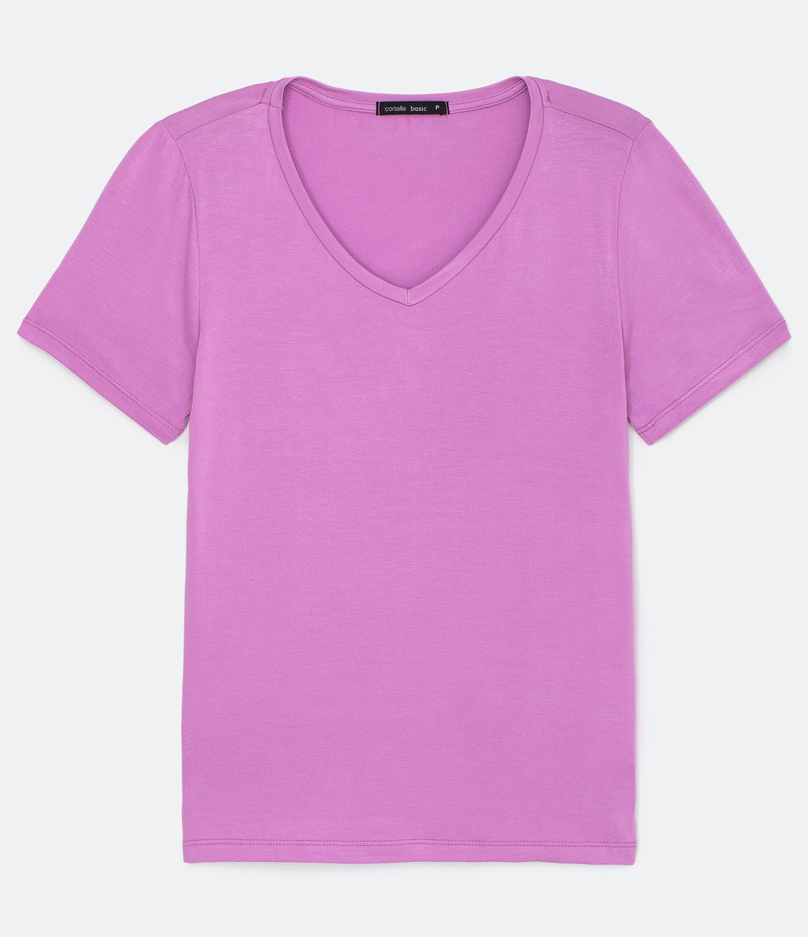 Blusa Básica em Viscose com Decote V Amarelo 5