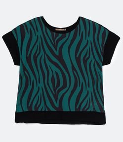 Blusa com Mix de Tecidos Estampa Zebra Curve & Plus Size