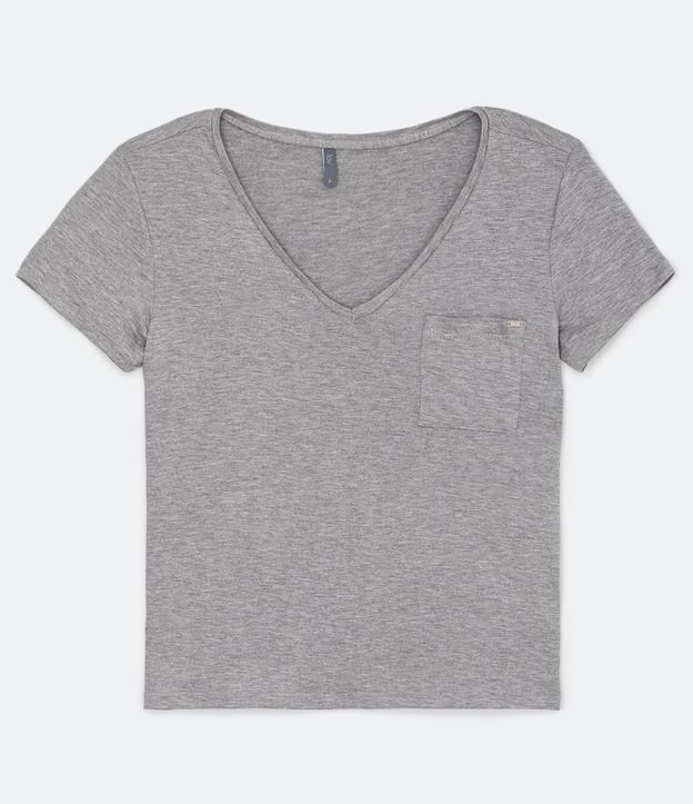 Blusa de Pijama Manga Curta em Viscolycra Sem Estampa