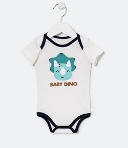 Body Infantil Estampa Baby Dino - Tam 0 a 18 meses