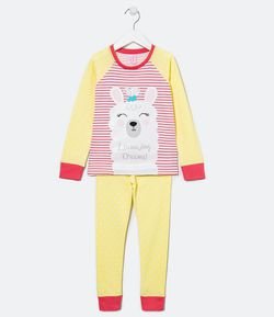 Pijama Infantil Longo Lhama - Tam 5 a 14 anos