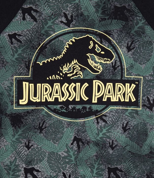Remera Infantil Estampa Jurassic Park - Tam 5 a 14 años Negro 3