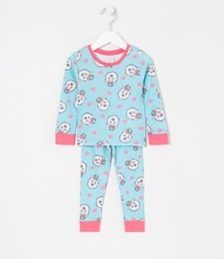 Pijama Infantil Longo Estampa Cachorrinhos  - Tam 2 a 4 anos