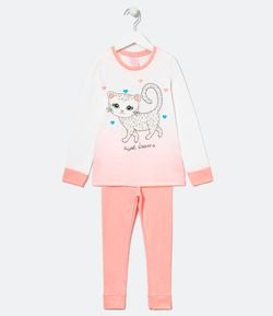 Pijama Infantil Estampa Oncinha Desfilando - Tam 5 a 14 anos
