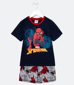 Pijama Infantil Curto em Algodão Estampa Homem Aranha - Tam 2 a 12 anos