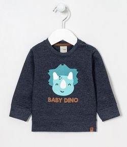 Blusão Infantil em Moletom Estampa Baby Dino - Tam 0 a 18 meses