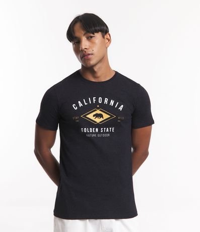 Camiseta Regular em Meia Malha com Estampa California Golden State Menor preço em Camiseta Regular em Meia Malha com Estampa California Golden State