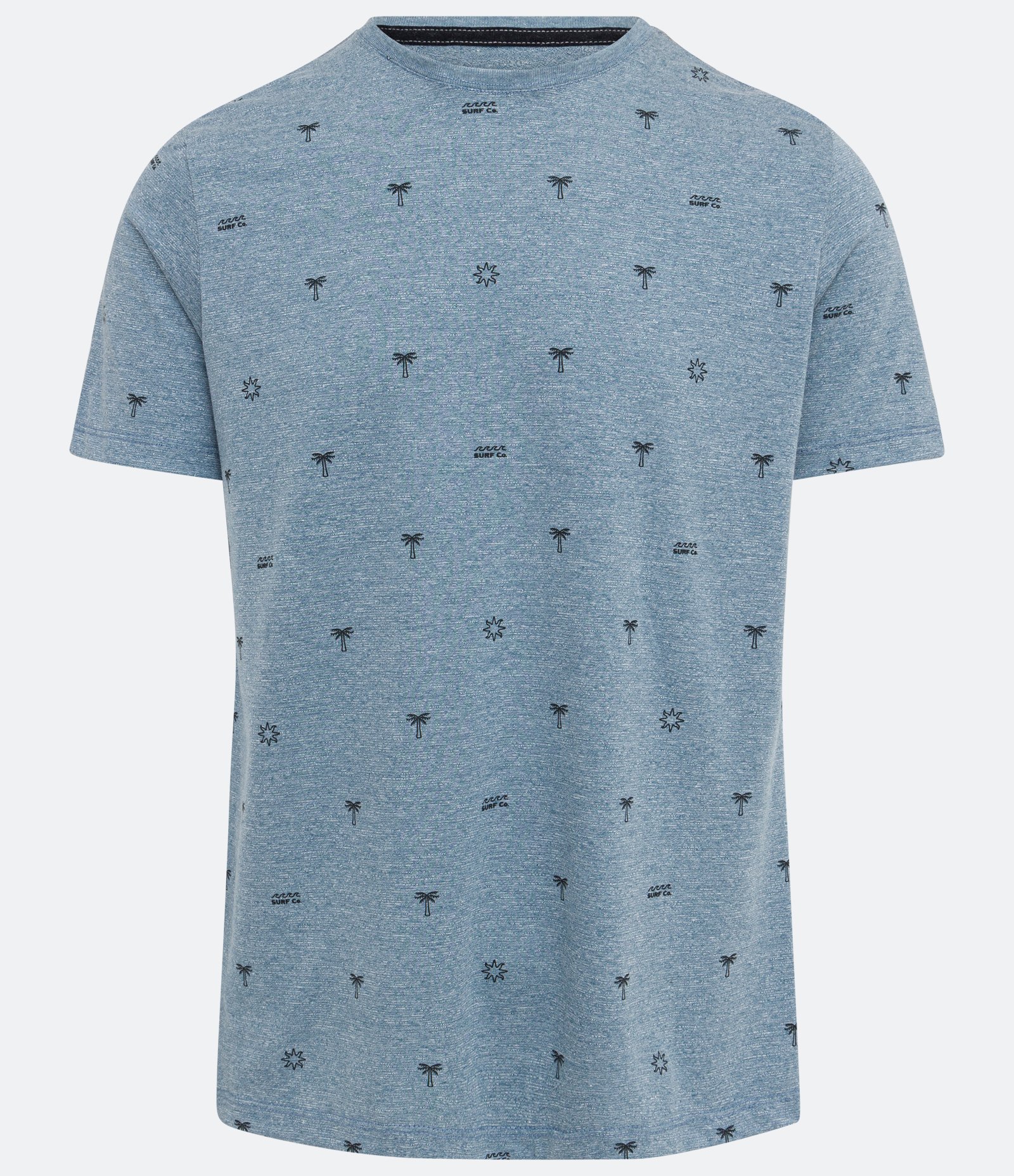 Camiseta Estampada com Coqueiros Azul 1
