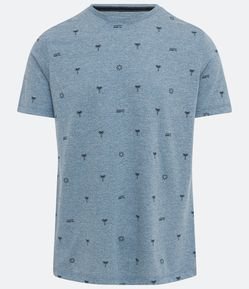 Camiseta Estampada com Coqueiros