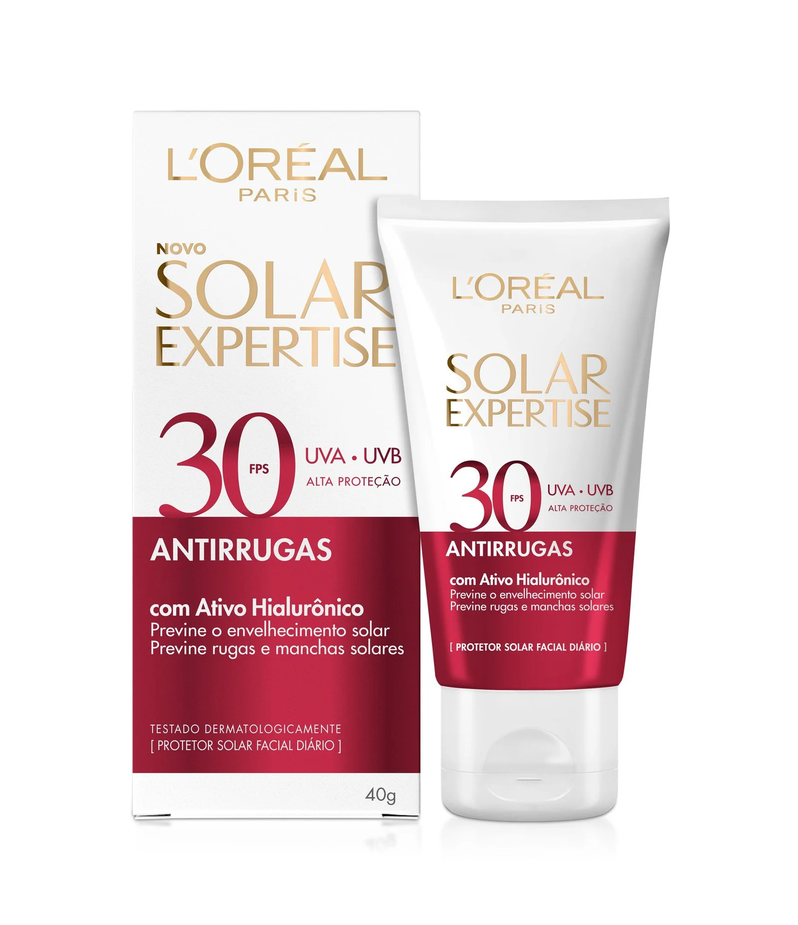 Protetor Solar Facial L'Oréal Paris Solar Expertise Antirrugas FPS 30, 40g 40g 1