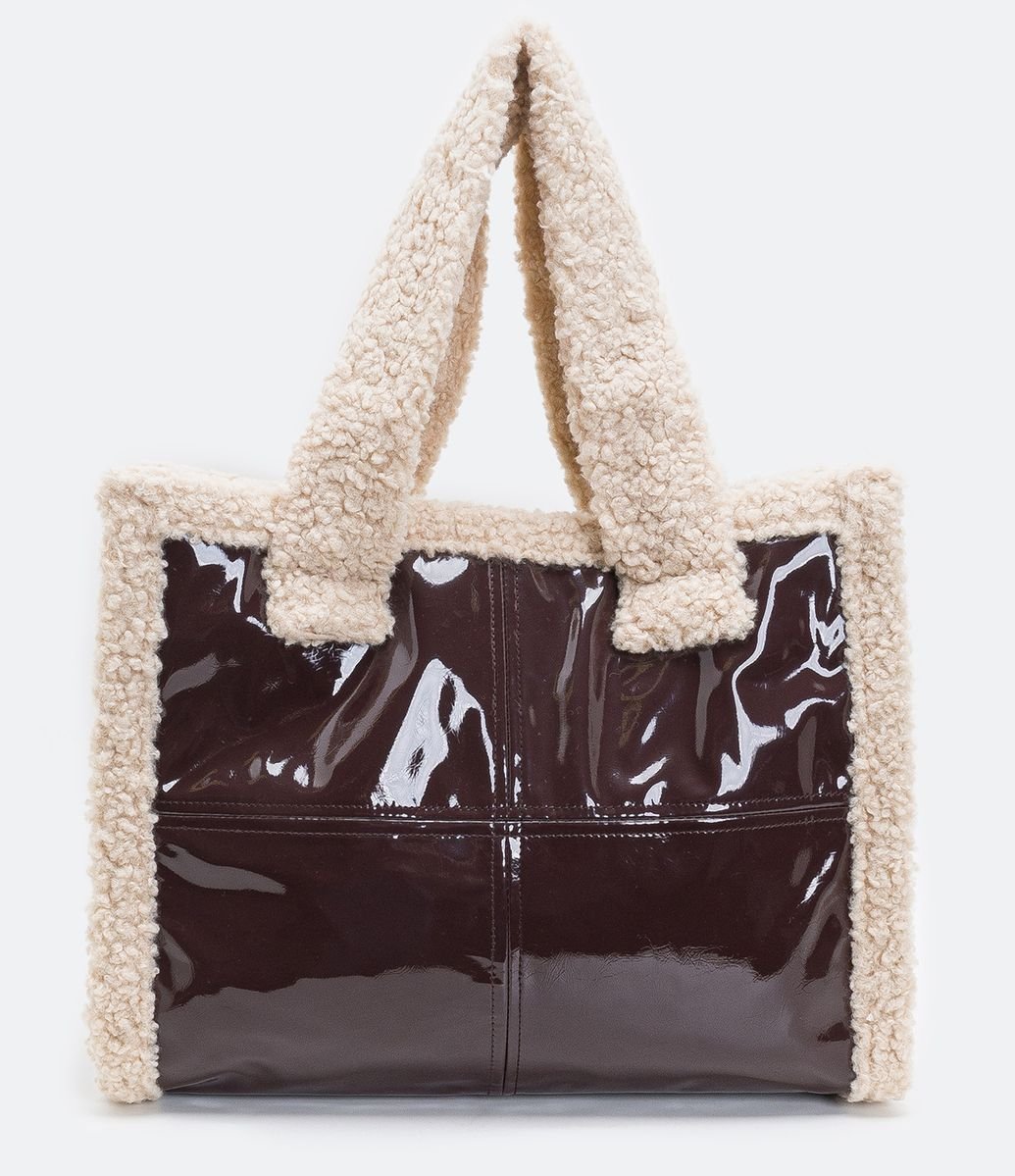 black patent shopper bolsa