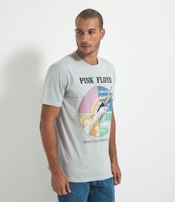 Camiseta Comfort Manga Curta com Estampa Pink Floyd