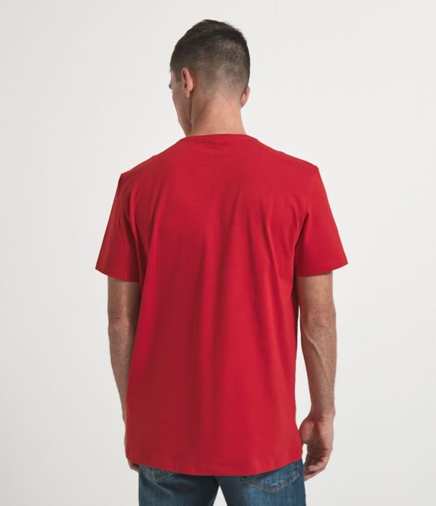 Camiseta Comfort Manga Curta com Estampa Seaman | Marfinno | Vermelho | P