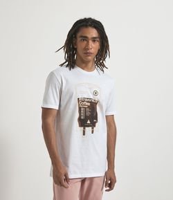 Camiseta Manga Curta com Estampa Café