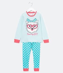 Pijama Infantil Longo Estampa Yorkshire - Tam 5 a 14 anos