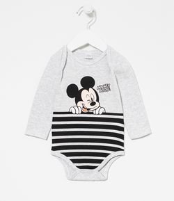 Body Infantil Mickey com Gola Americana -  Tam 0 a 18 meses