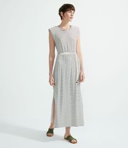 Vestido Muscle Tee Listrado Longo