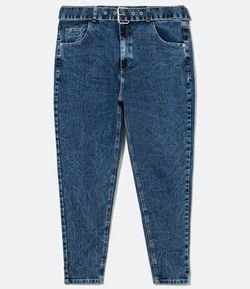 Calça Skinny Jeans com Cinto e Fivela de Metal Curve & Plus Size