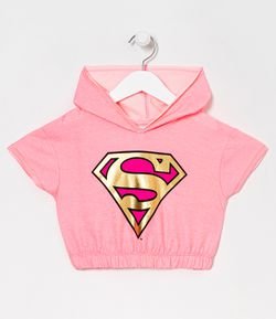 Blusa Infantil Cropped Supergirl - Tam 5 a 14 anos