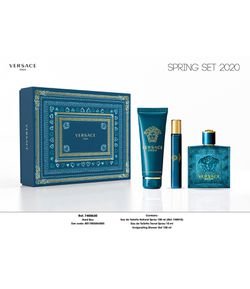 Kit Perfume Masculino Versace Eros Eau de Toilette + Shower Gel + Travel Spray 