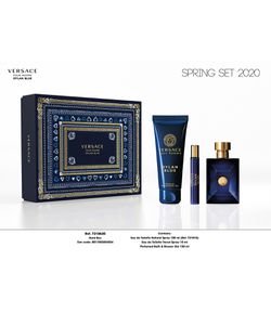 Kit Perfume Masculino Versace Dylan Blue Eau de Toilette + Shower Gel + Travel Spray