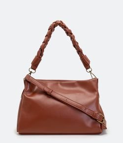 Bolsa Média Shoulder com Alça Trançada