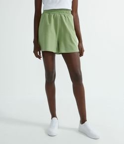 Short Mom Básico em Moletom Sem Estampa