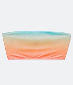 Blusa Super Cropped em Veludo com Estampa Tie Dye