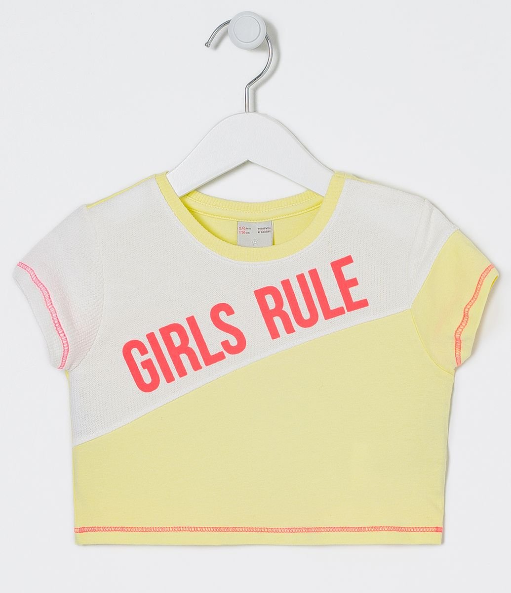 Menor preço em Blusa Infantil Cropped "Girls Rule" - Tam 5 a 14 anos