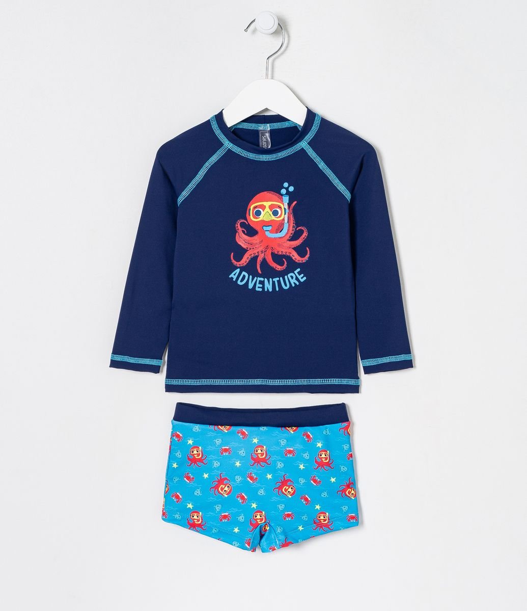 Conjunto Infantil Praia Estampa Polvo - Tam 06 meses a 4 anos é boa?