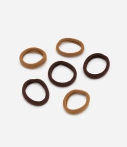 Kit 06 Elástico de Cabelo Bicolores