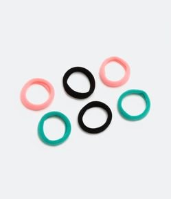 Kit 06 Elásticos de Cabelo Coloridas